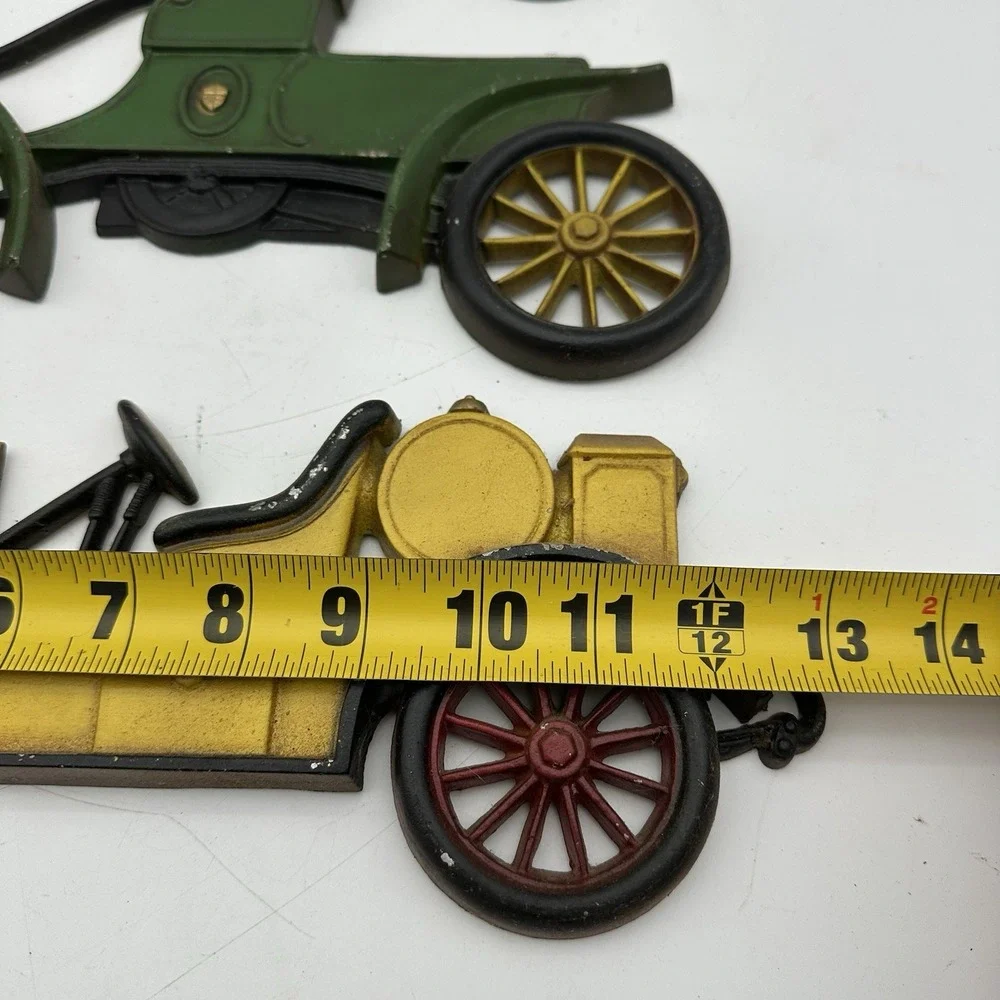 LOT OF 3 Vintage Sexton Cast Metal Plaques Wall Hangers Antique Model Cars